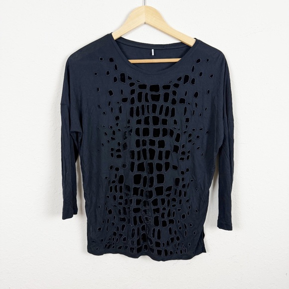 Emilio Pucci Black Printed Blouse Size 4 - Picture 1 of 6